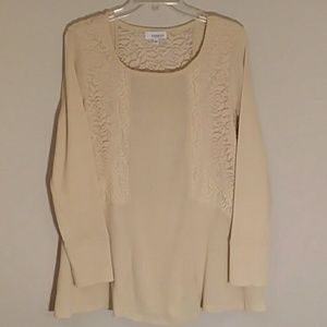 Symmetry waffle thermal weave knit top